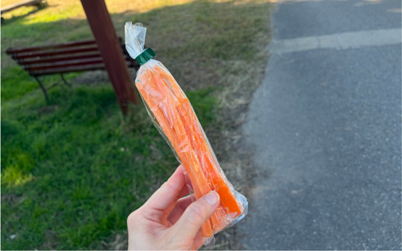 エサやり用に100円で買えるにんじん